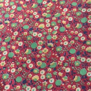 Vintage 60’s -70’s Red Floral Cotton 43” x 2 yds